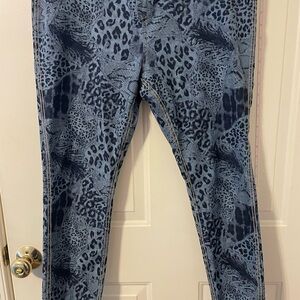 VENUS Blue Skinny Jeans with Animal Print